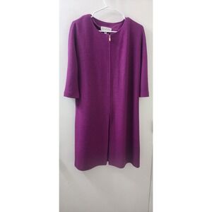 St John Collection Santana Knit Zip Front Cardigan Jacket Purple Magenta Size 10